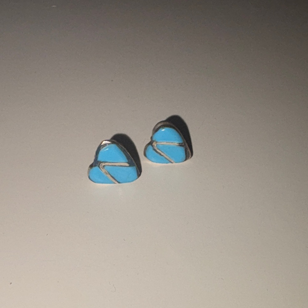 Turquoise Heart Stud Earrings